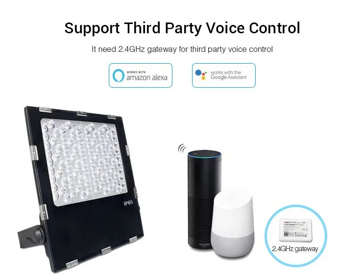 MiBoxer FUTC07 LED Flächenstrahler 100W RGB-WW (RGB-CCT) IP65 230V 25° – Bild 4