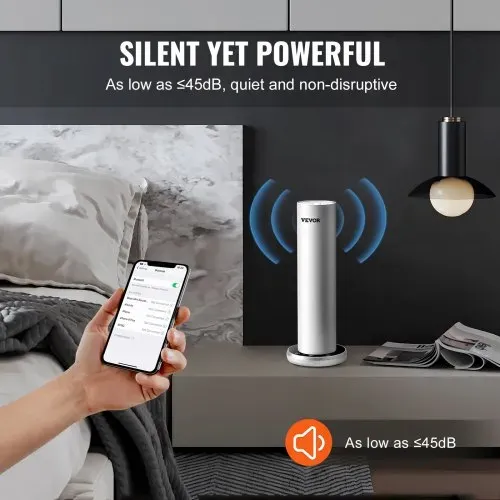 VEVOR Duftluftmaschine für Zuhause, 120 ml Bluetooth Smart Kaltluftdiffusor, 93,4 m² wasserloser Duftluftdiffusor für ätherische Öle, bodenstehende Aromatherapiemaschine für Spa, Yoga, Zuhause, Büro, – Bild 4