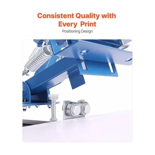 VEVOR Siebdruckmaschine 4-Farben 4-Stationen-Siebdruckpresse 540x450 mm, 360° Drehbar Präzise Positionierung Pulverbeschichteter Kohlenstoffstahl für T-Shirt-DIY, Heim- & Gewerbekunden – Bild 2