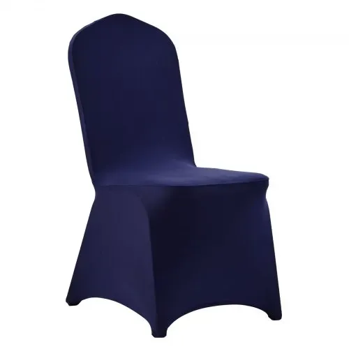 VEVOR Stuhlhussen Stuhlbezug 50 Stk. waschbarer & abnehmbarer Stuhlüberzug aus Polyester-Spandex für Hochzeitsfeiern Esszimmerbankette Restaurant, passend für Stühle (51 x 45 x 95 cm) Marineblau – Bild 8