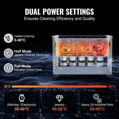 VEVOR Ultraschallreiniger 600 W digitales Ultraschallreinigungsgerät 30 L mit verbesserter Entgasung & Schonmodus, 40 kHz industrieller Ultraschallreiniger mit Timer & Heizung für Schmuckwerkzeuge – Bild 3