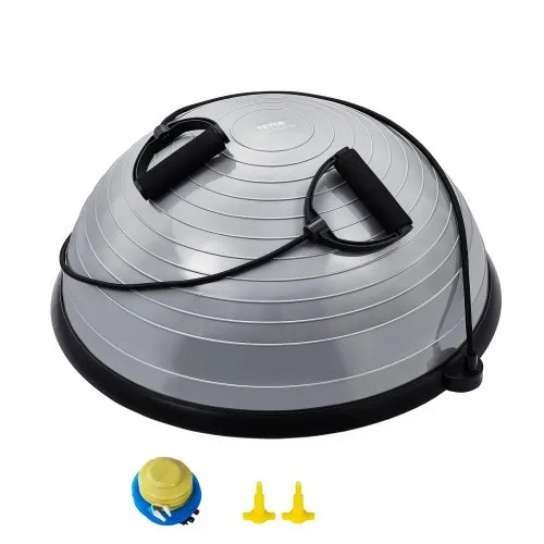 VEVOR Halb-Gymnastikball-Trainer, 584 mm Balance-Ball-Trainer, Stabilitätsball mit 300 kg Tragkraft, Yoga-Ball mit Widerstandsbändern und Fußpumpe, Kraft-Fitnessball für das Heim-Fitnessstudio, Grau VEVOR Halb-Gymnastikball-Trainer, 584 mm Balance-Ball-Trainer, Stabilitätsball mit 300 kg Tragkraft, Yoga-Ball mit Widerstandsbändern und Fußpumpe, Kraft-Fitnessball für das Heim-Fitnessstudio, Grau