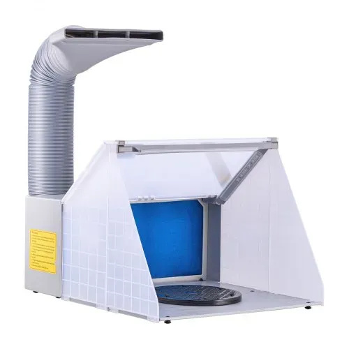 VEVOR Airbrush Spritzkabine, Airbrush-Farbspritzkabinen-Set 4 m³/min, mit LED-Leuchten, Abluftventilator und Abluft-Verlängerungsschlauch, zum Bemalen von Modellen, Kunst, Handwerk, Modellkuchen – Bild 9
