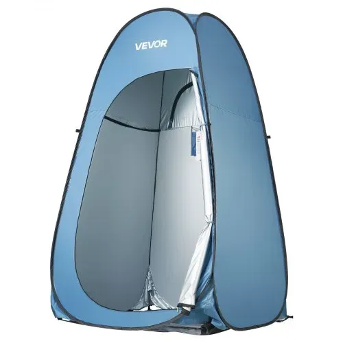 VEVOR Campingzelt Toilettenzelt (1194x1194 x1905 mm) Umkleidezelt inkl. Heringen & Seilen & Tragetasche, Sichtschutzzelt aus 190T Polyester für Camping Strand Angeln Blau – Bild 10
