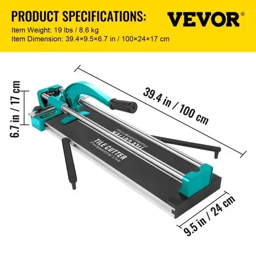 VEVOR Profi Fliesenschneider 800mm Doppelschienen Halterungen Manueller Fliesenschneider 3/5 Zoll Kappe mit Präzisionslaser Manuelle – Bild 6