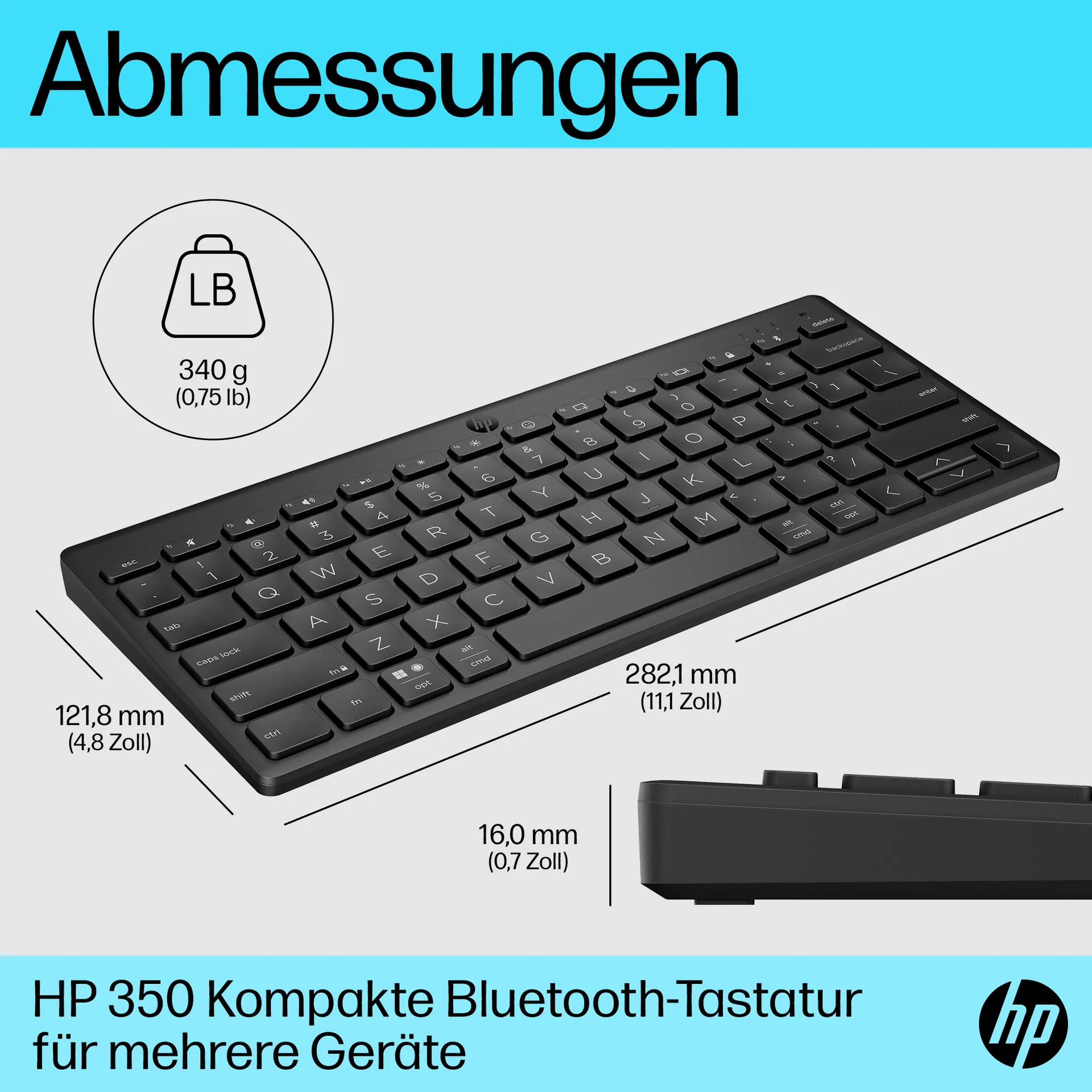 HP 350 Kompakte Bluetooth-Tastatur für mehrere Geräte – Bild 5