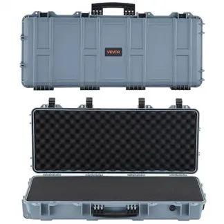 VEVOR Waffenkoffer mit Hartschale für Langwaffen, abschließbarer Gewehrkoffer mit vorgeschnittenen Schaumstoffen, Langwaffenkoffer Waffenaufbewahrung rollbar IP67 wasserfest, 97,8 x 42 x 17,3 cm Grau VEVOR Waffenkoffer mit Hartschale für Langwaffen, abschließbarer Gewehrkoffer mit vorgeschnittenen Schaumstoffen, Langwaffenkoffer Waffenaufbewahrung rollbar IP67 wasserfest, 97,8 x 42 x 17,3 cm Grau