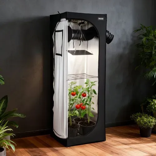 VEVOR Growzelt, 60x60x180 cm, Indoor-Pflanzenzelt mit Vollspektrum-LED-Zuchtlicht & Belüftungssystem, Growbox 600D hochreflektierendes Mylar, Zuchtzelte, Gewächshaus für Blumen & Gemüse – Bild 7