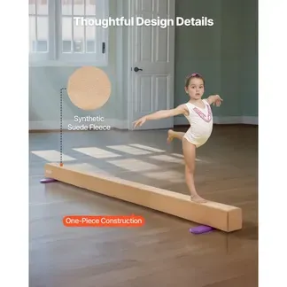 VEVOR Schwebebalken Gymnastik Kinder klappbar 2,4 m, 158,7 kg belastbarer Gymnastikbalken mit rutschfesten Unterseiten, Balance Balken Balancierbalken mit Tragetasche & Holzkern für Fitnessstudio VEVOR Schwebebalken Gymnastik Kinder klappbar 2,4 m, 158,7 kg belastbarer Gymnastikbalken mit rutschfesten Unterseiten, Balance Balken Balancierbalken mit Tragetasche & Holzkern für Fitnessstudio