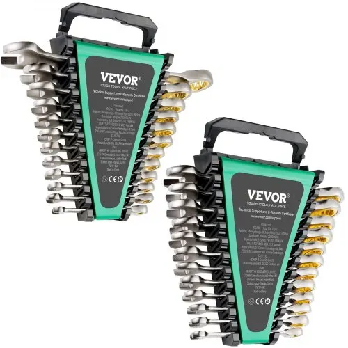 VEVOR Schlüsselsatz 24-teiliger Ratschenschlüsselsatz mit Organizer-Rack, Cr-V-Stahl-Schlüsselsatz SAE 1/4 Zoll bis 7/8 Zoll, metrisch 8 mm bis 19 mm, ideal für Haushalt Autoreparaturen Werkstatt – Bild 9