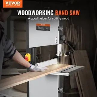 VEVOR Bandsäge mit Ständer, 9,65 Zoll, 506 U/min / 920 U/min, Tischbandsäge mit zwei Geschwindigkeiten, 370 W, 1/2 PS-Motor, 6 Zoll Schnitthöhe, 72,13 Zoll Sägeblattlänge, mit Anschlag und Gehrungsanschlag, für die Holzbearbeitung von Aluminium und Kunststoff VEVOR Bandsäge mit Ständer, 9,65 Zoll, 506 U/min / 920 U/min, Tischbandsäge mit zwei Geschwindigkeiten, 370 W, 1/2 PS-Motor, 6 Zoll Schnitthöhe, 72,13 Zoll Sägeblattlänge, mit Anschlag und Gehrungsanschlag, für die Holzbearbeitung von Aluminium und Kunststoff