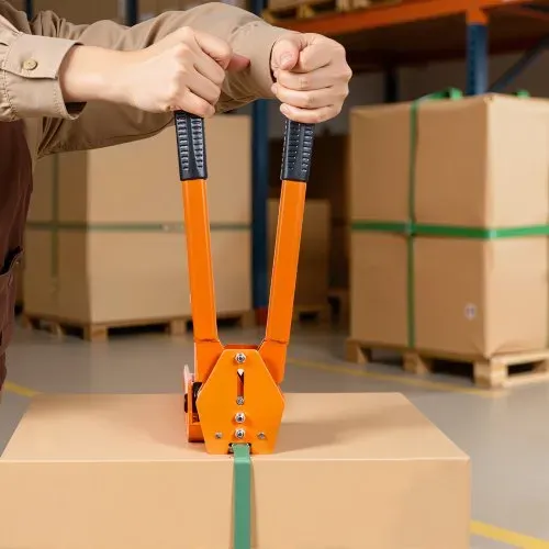 VEVOR 4 tlg. Umreifungsset mit Umreifungsband, Manuelle Umreifungsgerät mit 304,8 m PET Band, 300 Metallklammern & Schneider, Ideale Werkstattausstattung für Industrielle Verpackung, Transport & Lager – Bild 7