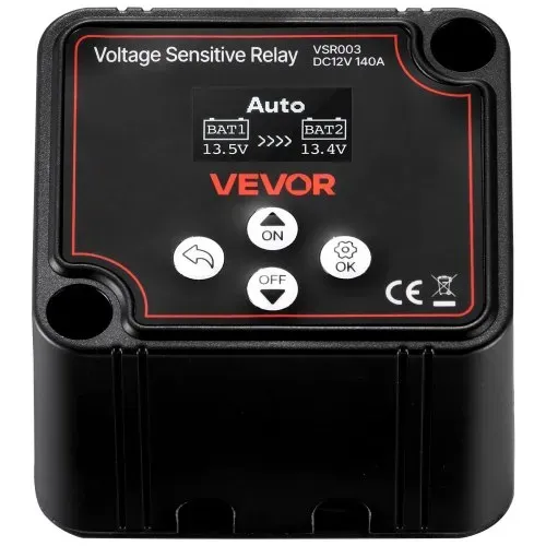 VEVOR Trennrelais, 12 V, 140 A, Doppelbatterie Isolator mit LCD-Bildschirm, intelligenter Batterietrennschalter für Lithium- und Blei-Säure-Batterien, für Auto, LKW, Wohnmobil, UTV, ATV, Boot – Bild 8