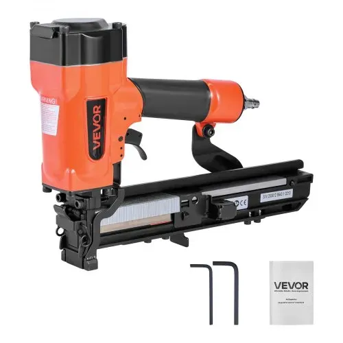VEVOR Druckluftnagler, 26,4 mm breite Krone, Drucklufttacker, 16-38 mm Länge, 70–120 PSI Druckluft Nagelpistole mit zwei Schussmodi für Dachterrassen, Wandverkleidungen, Zäune, Unterböden VEVOR Druckluftnagler, 26,4 mm breite Krone, Drucklufttacker, 16-38 mm Länge, 70–120 PSI Druckluft Nagelpistole mit zwei Schussmodi für Dachterrassen, Wandverkleidungen, Zäune, Unterböden