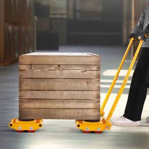 VEVOR Maschinenroller, 6T Möbelroller, 278 x 220 x 105 mm Möbelwagen, Maschinenroller mit 360° Drehkappe und PU-Richtungsrollen, Möbelwagen, Hochleistungs-Industrie-Bewegungsausrüstung, Gelb – Bild 7