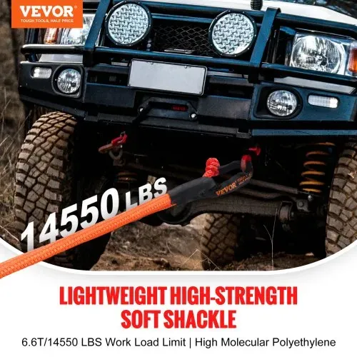 VEVOR Weiche synthetische Schäkel, 12,7 x 558,8 mm, 2 Stück Bergungs-Abschleppschäkelseil, Bruchfestigkeit 20 Tonnen, Aufbewahrungstasche für UTV, ATV, LKW, Jeep, Geländefahrzeuge, Rot VEVOR Weiche synthetische Schäkel, 12,7 x 558,8 mm, 2 Stück Bergungs-Abschleppschäkelseil, Bruchfestigkeit 20 Tonnen, Aufbewahrungstasche für UTV, ATV, LKW, Jeep, Geländefahrzeuge, Rot