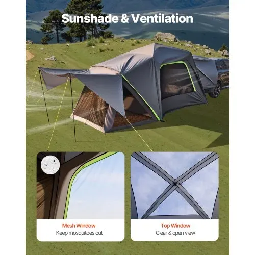 VEVOR SUV-Zelt Camping Auto-Zelt (305 x 310 x 230 cm) wasserdichtes PU2000 geräumiges Doppelschicht-Design für 5-8 Personen, SUV-Campingzelt mit Schattenmarkise & Netzfenstern & Regendach & Tasche – Bild 5