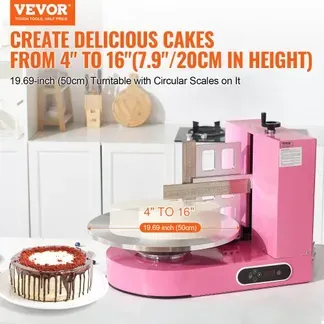 VEVOR einstellbare Tortencremestreichmaschine elektrische Tortendekorationsmaschine zum Verteilen von Kuchencreme, zum Bestreichen und Schmieren von Kuchenglasuren, für 10,16 bis 40,64 cm Kuchen Rosa VEVOR einstellbare Tortencremestreichmaschine elektrische Tortendekorationsmaschine zum Verteilen von Kuchencreme, zum Bestreichen und Schmieren von Kuchenglasuren, für 10,16 bis 40,64 cm Kuchen Rosa
