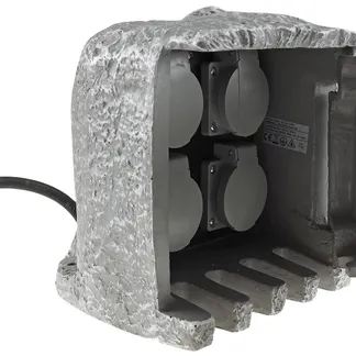 Gartensteckdose „Stone“, 4-fach 250V/16A, IP44, inkl. 5m Zuleitung Gartensteckdose „Stone“, 4-fach 250V/16A, IP44, inkl. 5m Zuleitung
