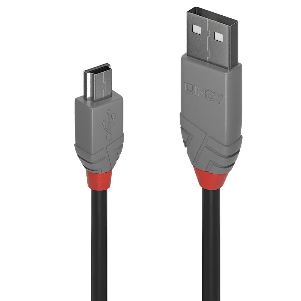 Lindy 36723 USB Kabel USB 2.0 2 m USB A Mini-USB B Schwarz, Grau Lindy 36723 USB Kabel USB 2.0 2 m USB A Mini-USB B Schwarz, Grau