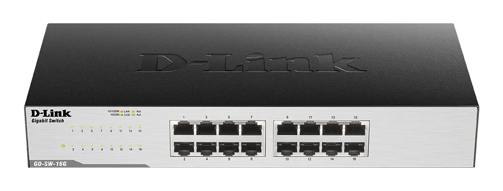 D-Link GO-SW-16G Unmanaged L2 Gigabit Ethernet (10/100/1000) 1U Schwarz D-Link GO-SW-16G Unmanaged L2 Gigabit Ethernet (10/100/1000) 1U Schwarz