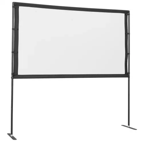 VEVOR Projektionsleinwand (80 Zoll) mit 160° Weitwinkel & Ständer, Beamerleinwand für Projektor innen & außen 16:9 4K HD, tragbare Filmleinwand mit Tragetasche für Heimkino Büro Präsentation – Bild 9