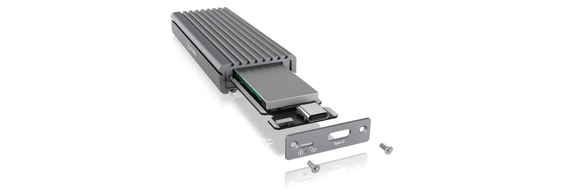 ICY BOX IB-1817M-C31, Type-C® USB 3.2 Gen 2 zu PCIe NVMe M.2 2230/2242/2260/2280 SSD Gehäuse mit Schreibschutz – Bild 7