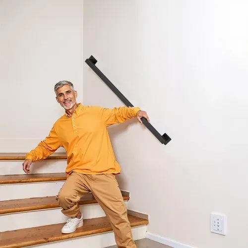 VEVOR Treppenhandlauf, 1,22 m schwarzer Wandhandlauf aus Eisen für den Innenbereich, Treppengeländer 113 kg Tragkraft, Industrieller Geländerhandlauf für Stufen, Vierkantrohr für Loft-Veranda-Deck – Bild 7