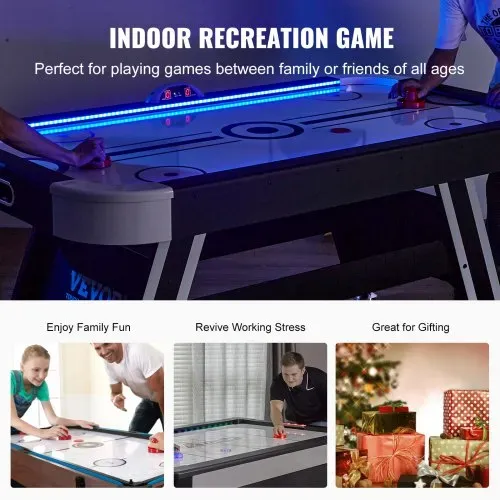 VEVOR Luftbetriebener Hockeytisch für den Innenbereich für Kinder & Erwachsene, LED-Sporthockeyspiel mit 2 Pucks, 2 Schiebern und elektronischem Punktesystem, Arcade-Gaming-Set für Spielzimmer – Bild 5
