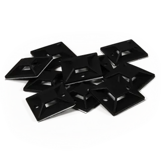 Kabelsockel McPower für Kabelbinder 40x40mm, schwarz, selbstklebend, 10er-Pack Kabelsockel McPower für Kabelbinder 40x40mm, schwarz, selbstklebend, 10er-Pack