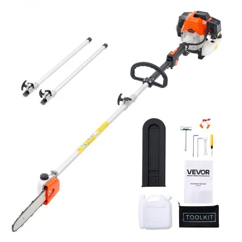 VEVOR Benzin-Hochentaster, 43ccm Hubraum 2-Takt Motorsäge, Teleskopsäge mit 2,08–3,58 m ausziehbarer Stange, 25,4 cm Schwert, 850 ml Kraftstofftank, für kraftvolles Sägen in hohen Baumkronen VEVOR Benzin-Hochentaster, 43ccm Hubraum 2-Takt Motorsäge, Teleskopsäge mit 2,08–3,58 m ausziehbarer Stange, 25,4 cm Schwert, 850 ml Kraftstofftank, für kraftvolles Sägen in hohen Baumkronen