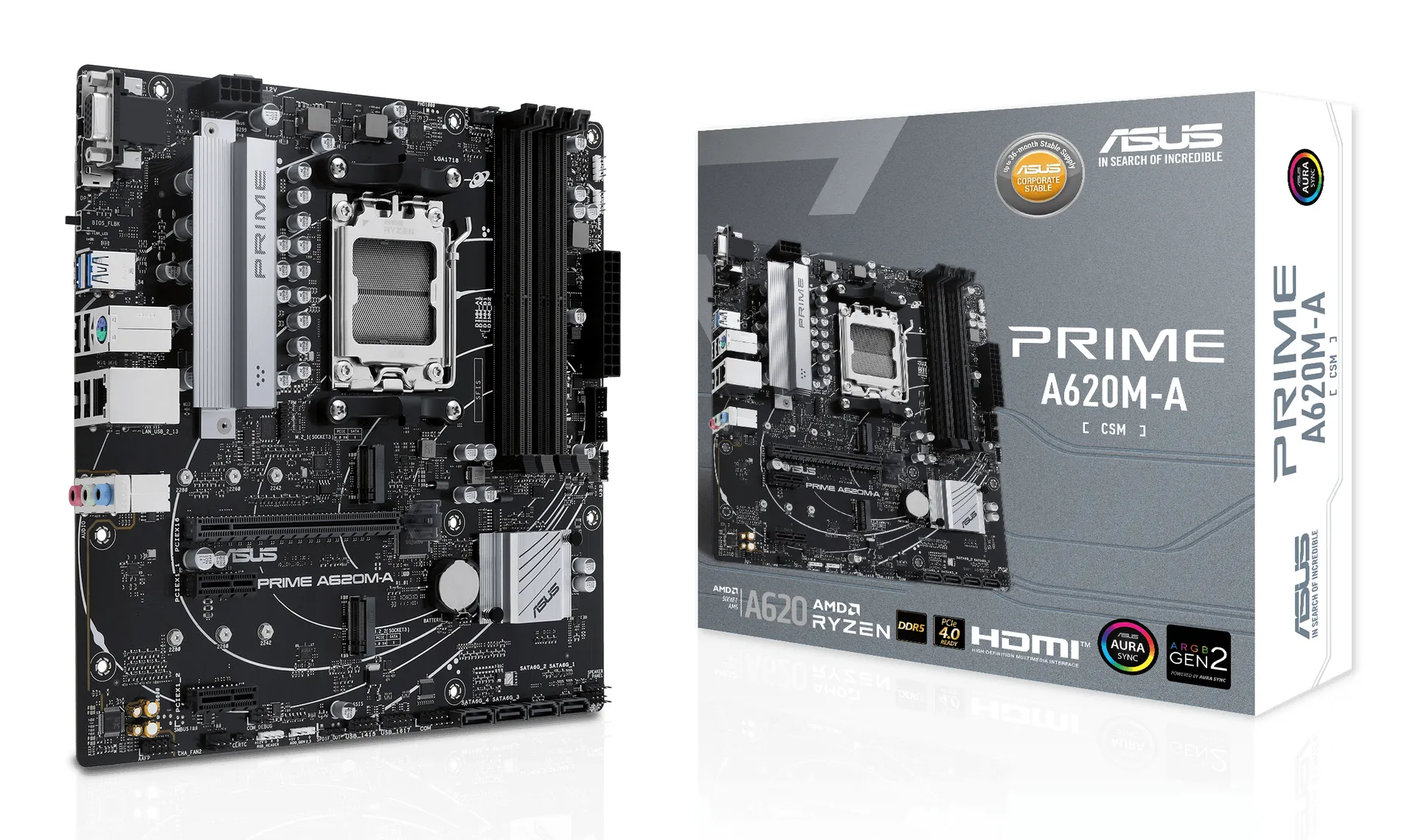 ASUS PRIME A620M-A-CSM AMD A620 Sockel AM5 micro ATX ASUS PRIME A620M-A-CSM AMD A620 Sockel AM5 micro ATX