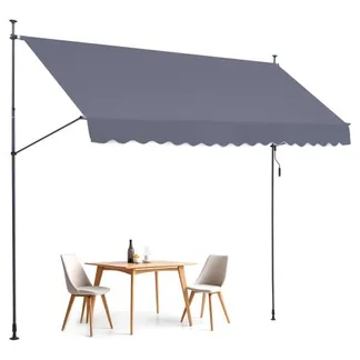 VEVOR Klemmmarkise 400 x 120 cm, Balkonmarkise mit Handkurbel, Sonnenmarkise, Terrassenüberdachung Sunsetter Deck, Höhenverstellbar von 218 bis 309 cm, Markise für Terrasse/Balkon/Garten, Grau VEVOR Klemmmarkise 400 x 120 cm, Balkonmarkise mit Handkurbel, Sonnenmarkise, Terrassenüberdachung Sunsetter Deck, Höhenverstellbar von 218 bis 309 cm, Markise für Terrasse/Balkon/Garten, Grau