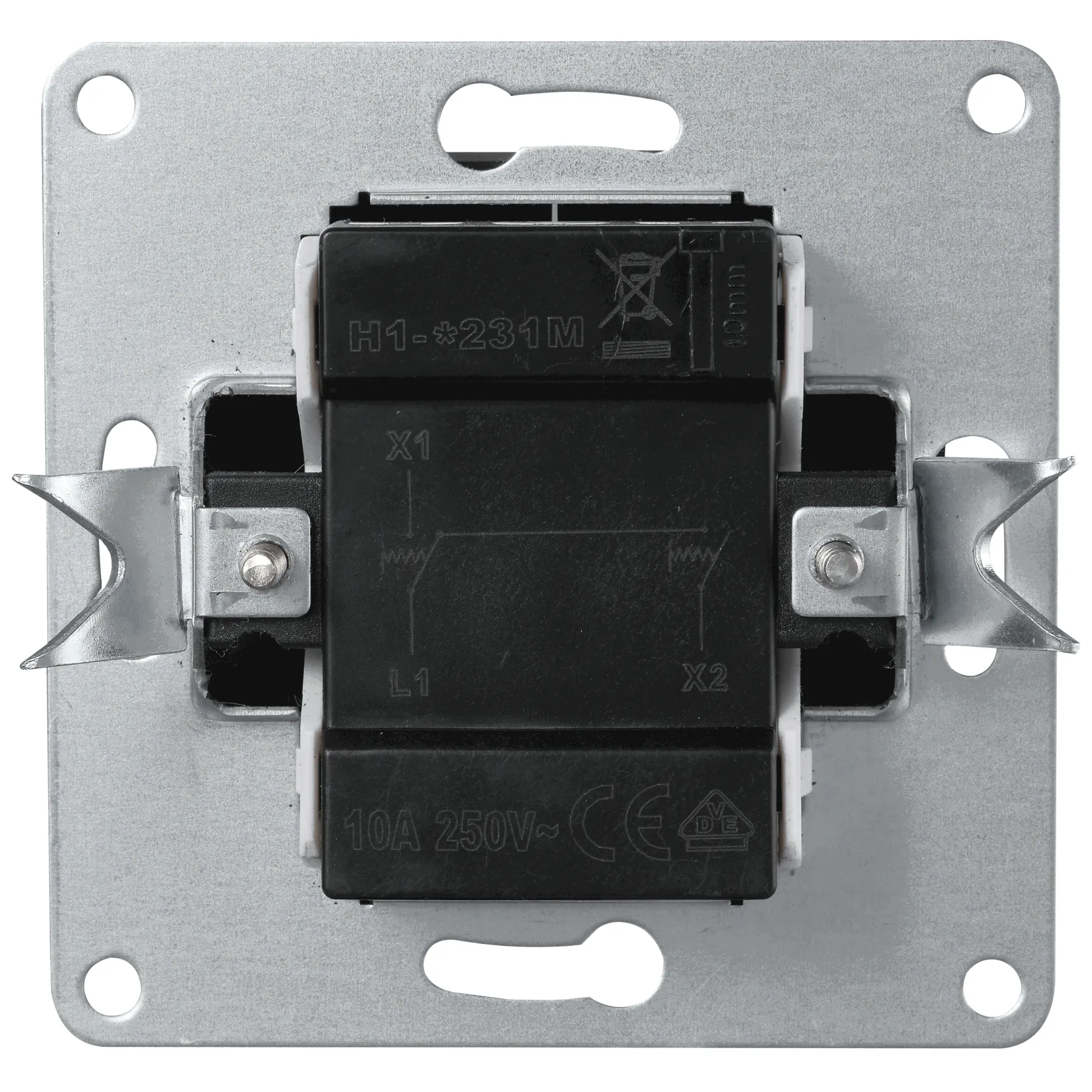 Jalousie-Taster McPower ''Flair'', Hoch und Runter, 250V~/10A, UP, matt schwarz – Bild 2