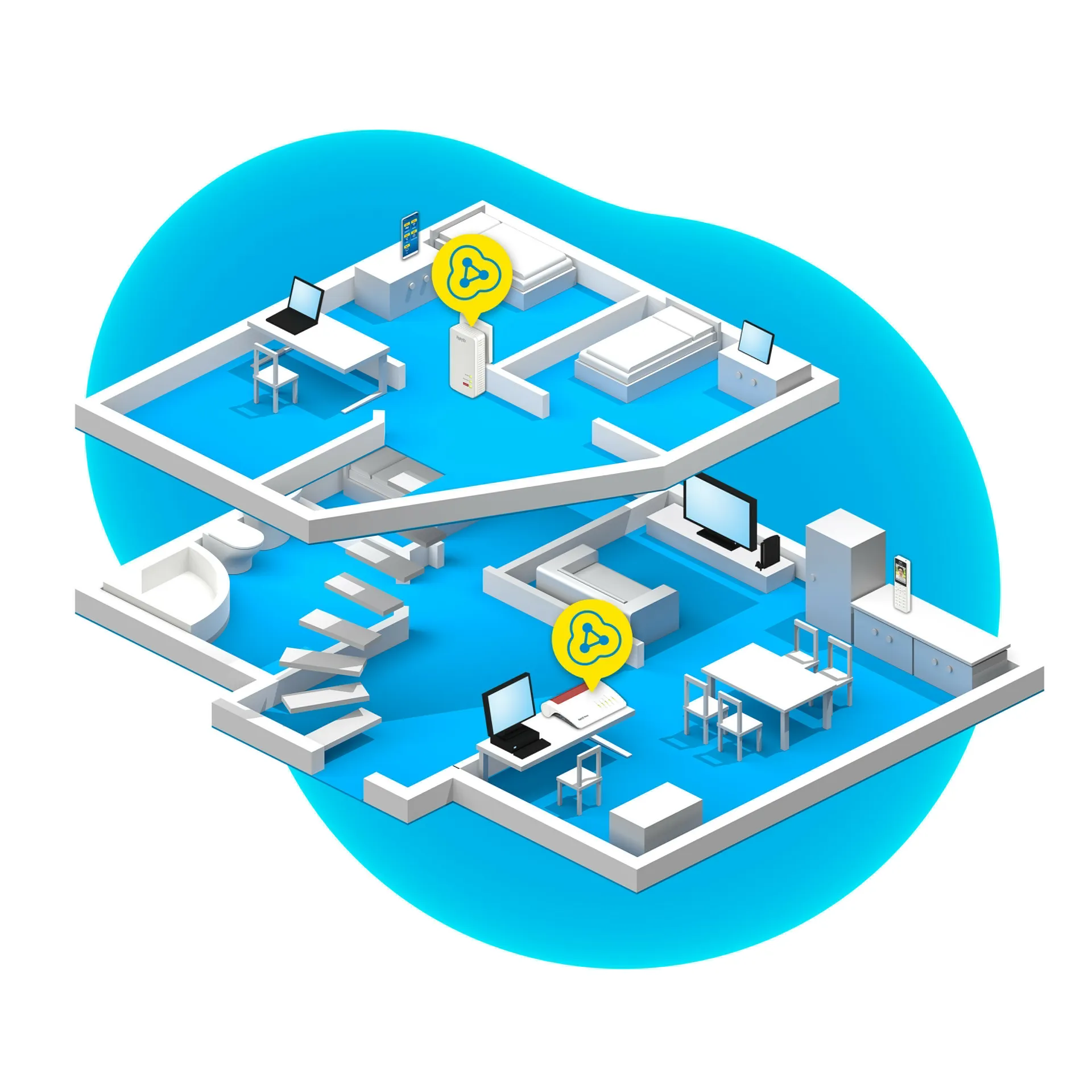 Powerline FRITZ! 1260 1200 Mbit/s Ethernet/LAN WLAN Weiß 1 Stück(e) – Bild 6