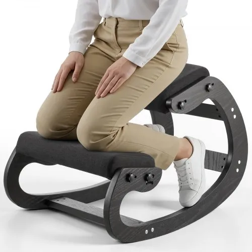 VEVOR Ergonomischer Hocker mit Dicken, Integrierten Schaumstoffpolstern & Massivholzrahmen, Höhenverstellbarer Kniestuhl zur Entlastung von Nacken und Rücken, Ideal für Zuhause, Büro, Schwarz VEVOR Ergonomischer Hocker mit Dicken, Integrierten Schaumstoffpolstern & Massivholzrahmen, Höhenverstellbarer Kniestuhl zur Entlastung von Nacken und Rücken, Ideal für Zuhause, Büro, Schwarz