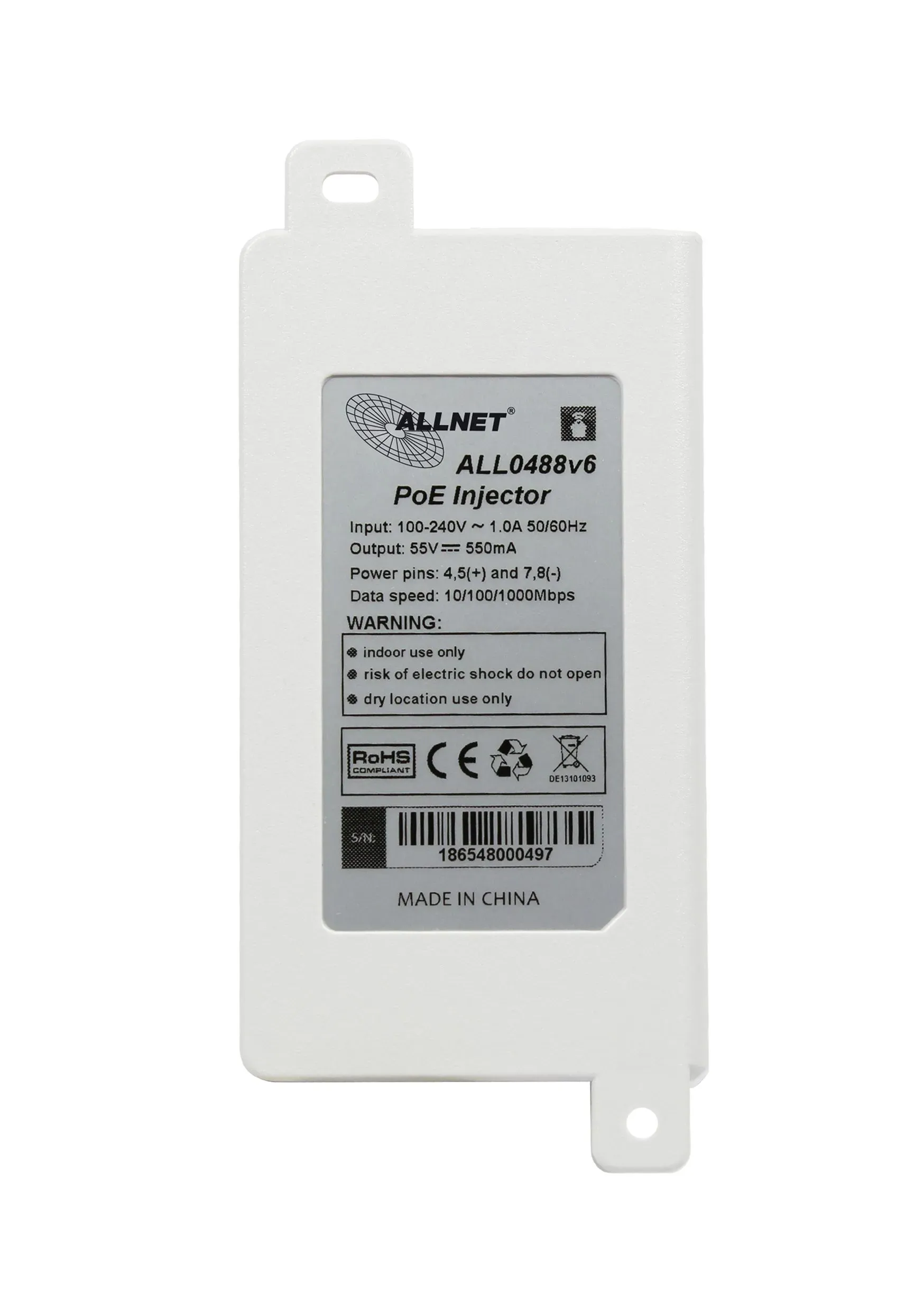ALLNET PoE Injektor Gigabit PoE & PoE+ (15,4W/30W) / Kunststoffgehäuse / "ALL0488v6" – Bild 5
