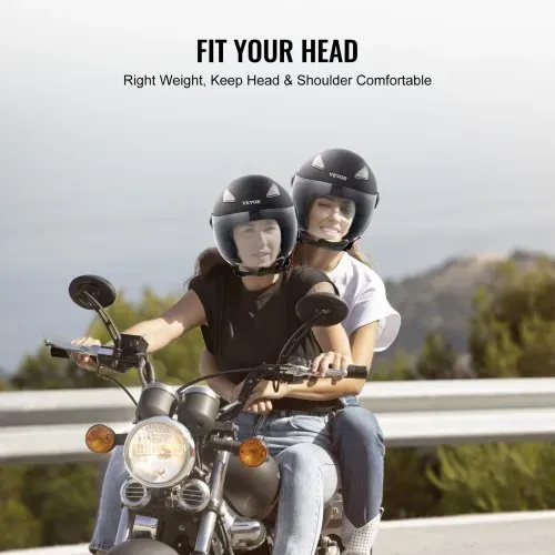 VEVOR Motorradhelm Motocross-Helme 3/4 Gesicht Größe L, Helme aus ABS mit Bluetooth-Schlitz & Wechselglas, DOT-geprüfter bequemer Motocross-Helm, für Jugendliche & Erwachsene schwarz – Bild 6