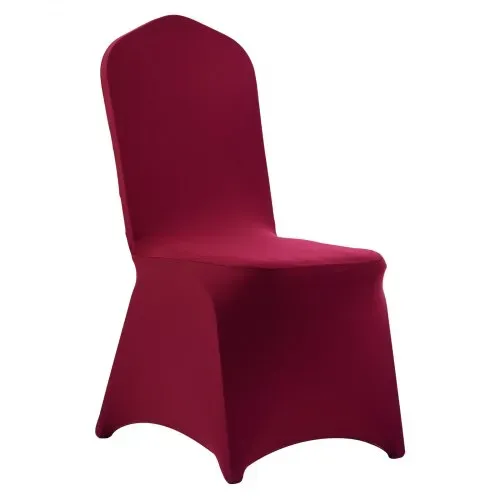 VEVOR Stuhlhussen Stuhlbezug 50 Stk. waschbarer & abnehmbarer Stuhlüberzug aus Polyester-Spandex für Hochzeitsfeiern Esszimmerbankette Restaurant, passend für Stühle (51 x 45 x 95 cm) Burgunderrot – Bild 8
