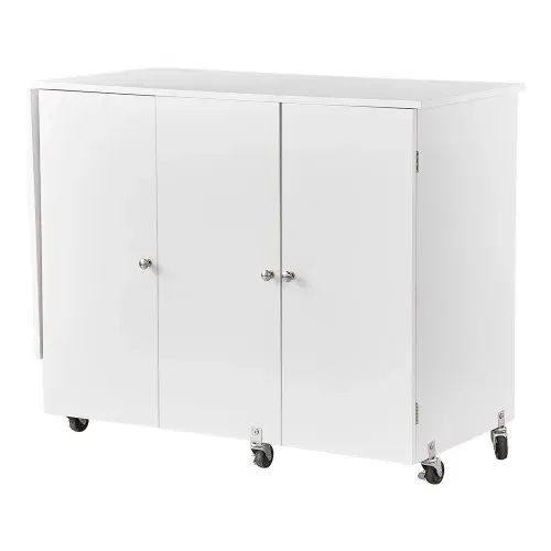 VEVOR Nähtisch Nähschrank mit Rädern & Holzrahmen & Ablagefächer & magnetischer Tür, Nähmaschinentisch Mehrzwecktisch 40 kg belastbar für Bastelstation und Beistelltisch weiß – Bild 10