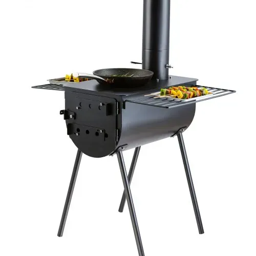 VEVOR Tragbarer Holzofen, Camping-Hot-Zelt-BBQ-Ofen, 300 cm, für den Außenbereich mit Rohren – Bild 9