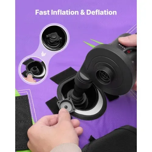 VEVOR Towable Tube für Boote, Wassersport-Schleppreifen für 2 Personen, bis 154 kg Tragfähigkeit, mit Antirutschpolstern, Nylonhülle, Gepolsterten Griffen und Sicherheitsventil, für Seen, Flüsse, Lila – Bild 3