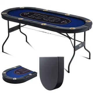 VEVOR Casino Pokertisch Klappbare Tischbeine 1830 x 820 x 720 mm (L x B x H), Faltbarer Pokertisch, Schwarz & Blau Pokerauflage Klapptisch für 8 Spieler, Pokertisch mit Staubschutzhülle Tragbar VEVOR Casino Pokertisch Klappbare Tischbeine 1830 x 820 x 720 mm (L x B x H), Faltbarer Pokertisch, Schwarz & Blau Pokerauflage Klapptisch für 8 Spieler, Pokertisch mit Staubschutzhülle Tragbar