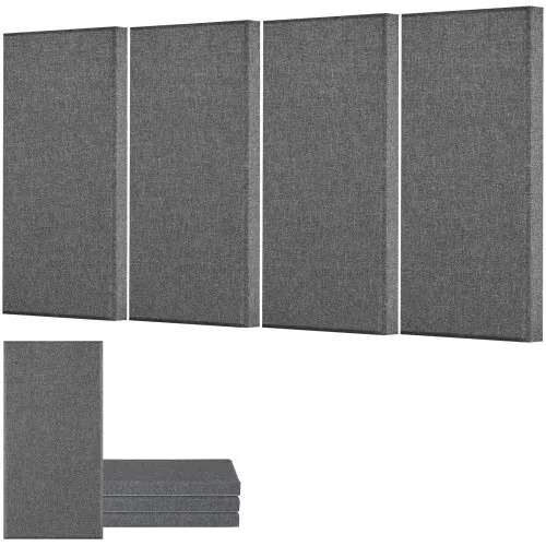 VEVOR Akustikpaneele, 4 Stück, 600x300x50 mm, Fiberglas, schallabsorbierende Platten, selbstklebende, Akustik Wandpaneele, für Studios, Büros, Heimkinos, Konferenzräume, grau VEVOR Akustikpaneele, 4 Stück, 600x300x50 mm, Fiberglas, schallabsorbierende Platten, selbstklebende, Akustik Wandpaneele, für Studios, Büros, Heimkinos, Konferenzräume, grau