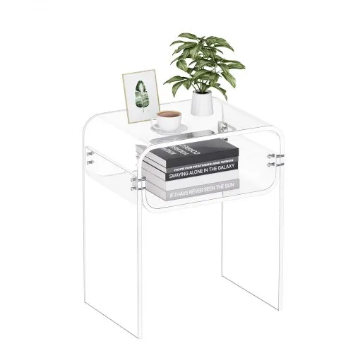 VEVOR Acryltisch Beistelltisch 2-stufiger durchsichtiger Nachttisch mit Ablage, moderner rechteckiger Acryltisch, dicker Nachttisch für Schlafzimmer Wohnzimmer Arbeitszimmer, 30 x 40 x 50 cm VEVOR Acryltisch Beistelltisch 2-stufiger durchsichtiger Nachttisch mit Ablage, moderner rechteckiger Acryltisch, dicker Nachttisch für Schlafzimmer Wohnzimmer Arbeitszimmer, 30 x 40 x 50 cm
