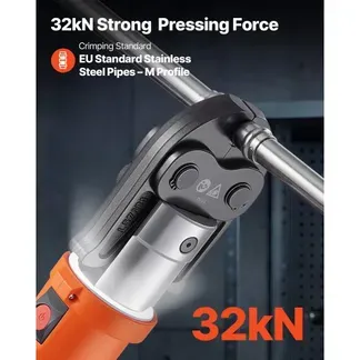 VEVOR 18V Akku Presszangen Set, 32kN Pressmaschine inkl. 3 Pressbacken M15 M22 M28 & 180° Drehbarem Kopf, Elektr. Presswerkzeug mit 4,0 Ah Baterrien für Edelstahlrohr bis 54mm, 40 HRC für Hochleistung VEVOR 18V Akku Presszangen Set, 32kN Pressmaschine inkl. 3 Pressbacken M15 M22 M28 & 180° Drehbarem Kopf, Elektr. Presswerkzeug mit 4,0 Ah Baterrien für Edelstahlrohr bis 54mm, 40 HRC für Hochleistung
