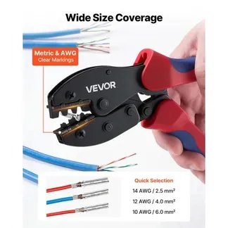 VEVOR Solar Crimpzange Set für 2,5-6 mm², Crimpwerkzeug mit Metrischen & AWG-Markierungen, inkl. Solar-Steckverbindern, Kabelverbindern, Schraubenschlüsseln & Aufbewahrungskoffer VEVOR Solar Crimpzange Set für 2,5-6 mm², Crimpwerkzeug mit Metrischen & AWG-Markierungen, inkl. Solar-Steckverbindern, Kabelverbindern, Schraubenschlüsseln & Aufbewahrungskoffer