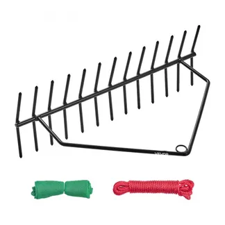 VEVOR Teichrechen, 610x215x355 mm, doppelseitiger Unkrautentfernungswerkzeug, Teichpflanzenschneider mit 9 m Seil, Befestigungsloch, kein Zusammenbau erforderlich, ideal für Teich, See, Bach VEVOR Teichrechen, 610x215x355 mm, doppelseitiger Unkrautentfernungswerkzeug, Teichpflanzenschneider mit 9 m Seil, Befestigungsloch, kein Zusammenbau erforderlich, ideal für Teich, See, Bach