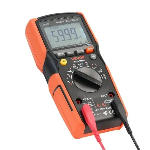 VEVOR Digitalmultimeter, 6000-Count TRMS DC/AC-Voltmeter-Stromtester, automatischer Bereichswahl für Strom, Spannung, Widerstand, Kapazität, Temperatur, Dioden, Durchgang, niedrige Impedanzmessung – Bild 10