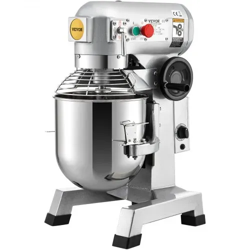 VEVOR Knetmaschine Küchenmaschine, 14 L Schüsselkapazität Knetmaschine, 3 Geschwindigkeit Rührbesen, Knethaken, Drahtseil, Edelstahlschüssel Teigmaschine 500 W, Silber Küchenmaschine Timerfunktion – Bild 8